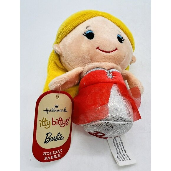 Hallmark Itty Bittys Holiday Barbie Disney Mulan Princess Plush Lot of 2 Tags - Picture 3 of 9
